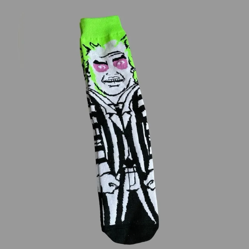 Beetlejuice Character Crew Socks Women’s 7-10 Halloween NWOT